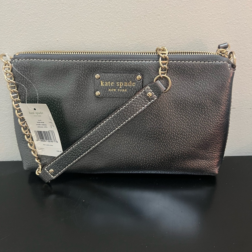 Kate Spade Black and Gold Crossbody Bag with Chain Strap